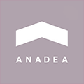 Company logo for "Anadea," featuring stylized white letters on a lavender background with a graphic element that resembles a bridge or roof above the text.