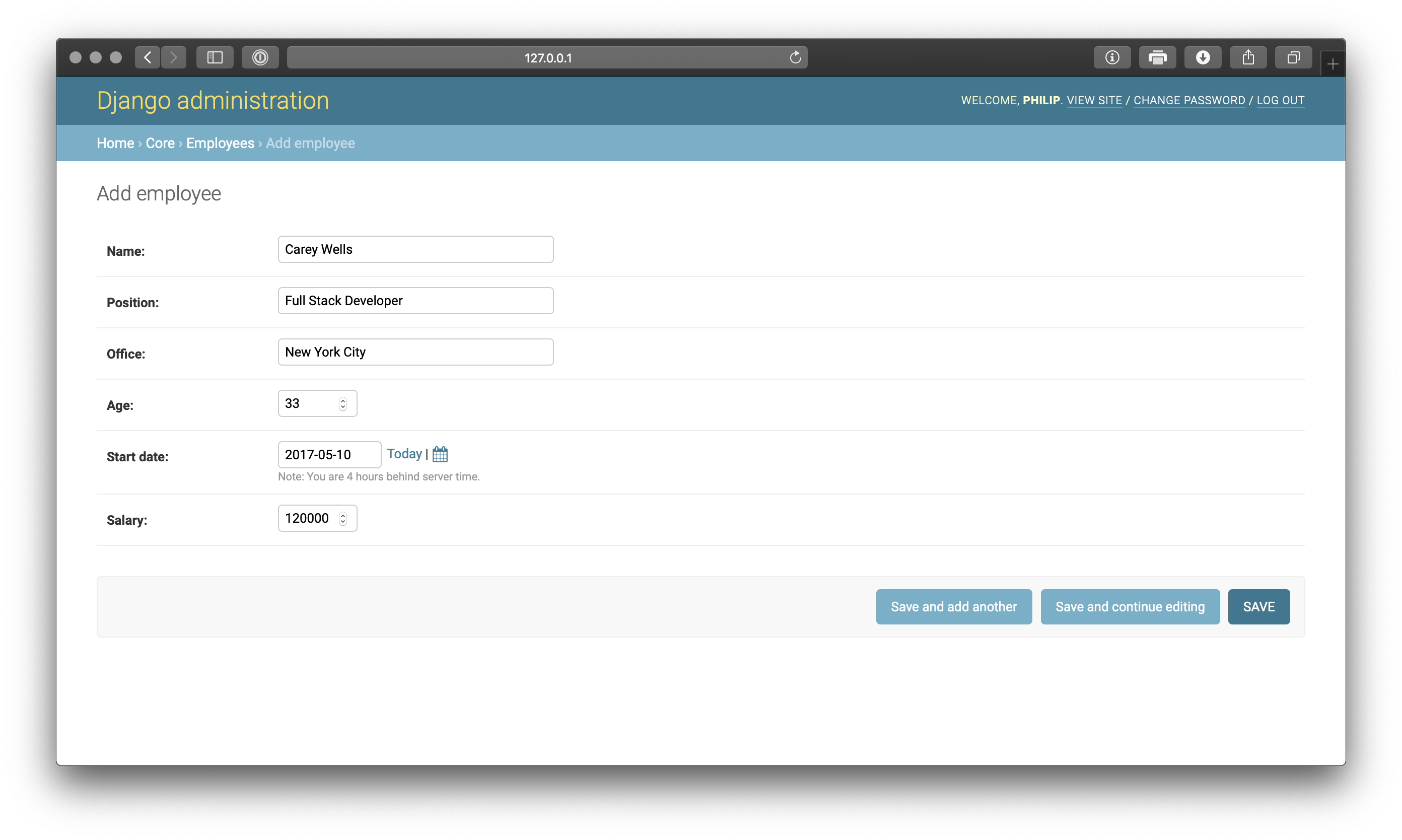 Admin Form