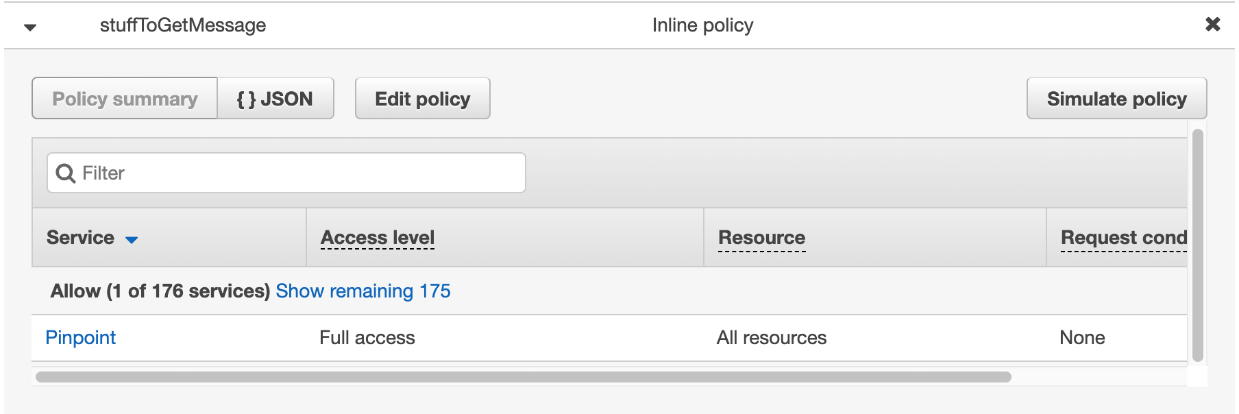 Pinpoint permissions