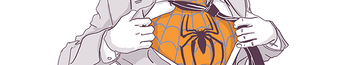 Illustration of a person holding open their shirt to reveal a superhero costume underneath, reminiscent of a classic superhero pose.