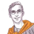 Illustration of a smiling person with glasses wearing a hoodie.
