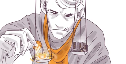 Illustrated image of a contemplative person leaning on their hand with an abstract representation of ideas like a lightbulb and buildings emanating from a ring on the finger.